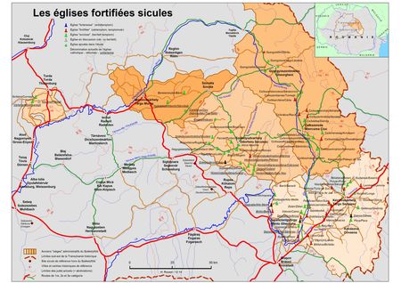 Carte de la page de garde: églises fortifiées sicules